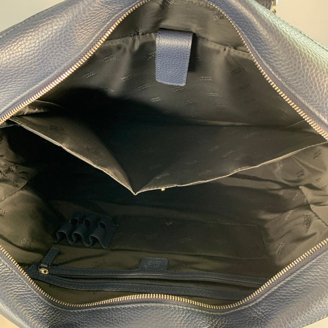 MONT BLANC Navy Pebble Grain Leather Briefcase
