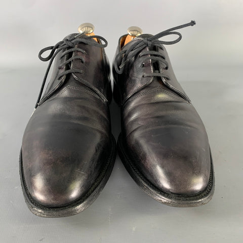JOHN LOBB Size 9 Black Leather Pointed Toe Lace Up Shoes