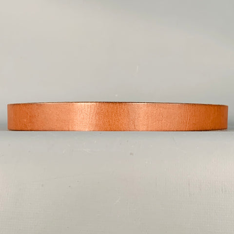 POLO by RALPH LAUREN Size 34 Brown Gold Leather Logo Square Buckle Belt