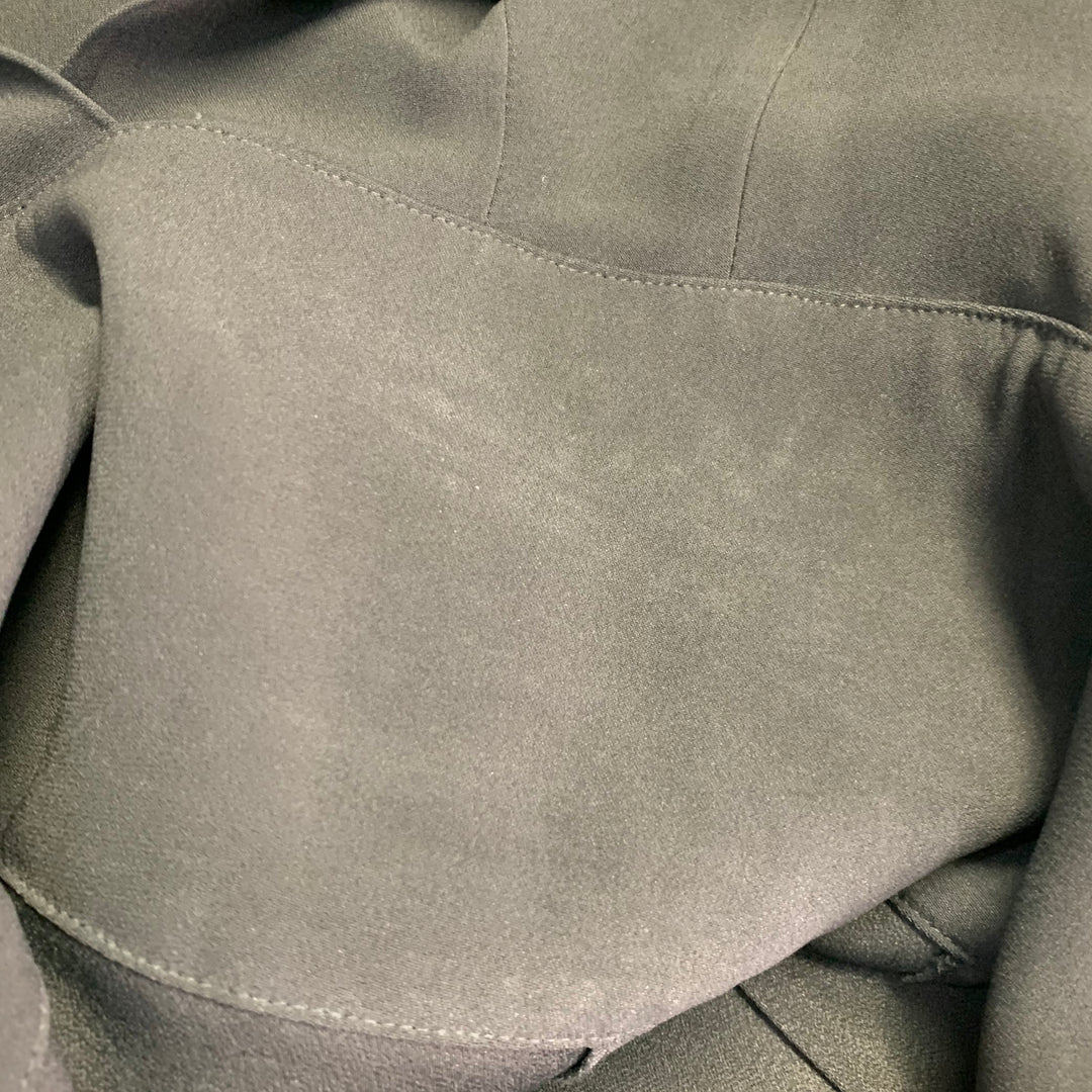 LA PERLA Size 4 Black White Viscose Blend Faux Pearl Embellishment V-Neck Jumpsuit