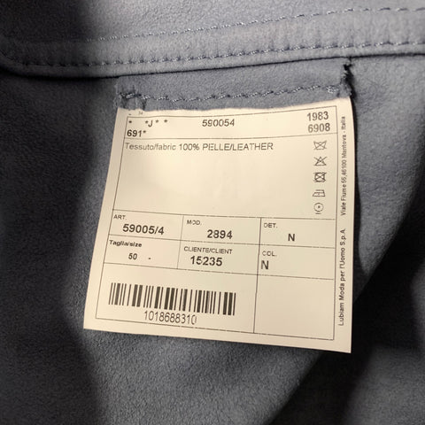 L.B.M. 1911 Chest Size 40 Size M Blue 59005/4 2894 Leather Button Up Jacket
