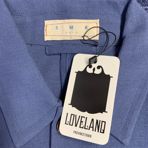 S M R DAYS Size M Blue Jacquard Border Cotton Jacket