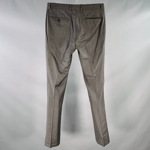 YVES SAINT LAURENT Size 30 Grey Charcoal Wool Tapered Dress Pants
