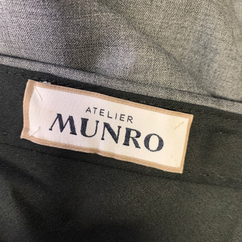 ATELIER MUNRO Size 32 Grey Wool Slim Fit Dress Pants