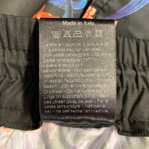 FAUSTO PUGLISI Size 30 Black Blue Orange Floral Cotton Shorts