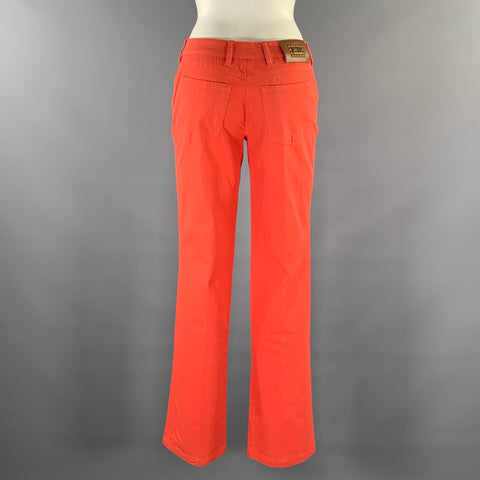 Pantalon décontracté ESCADA Taille 28 en mélange de coton corail