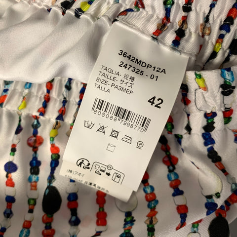 MSGM Size 6 White Multi-Color Polyester Beaded Pattern Outfits & Sets