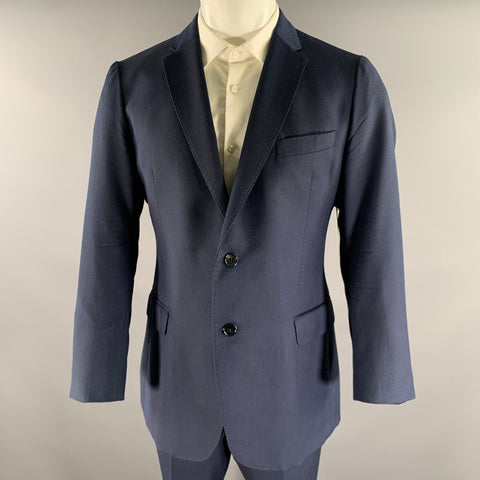 EMPORIO ARMANI Chest Size 42 Navy Heather Wool Notch Lapel 34 29 Suit
