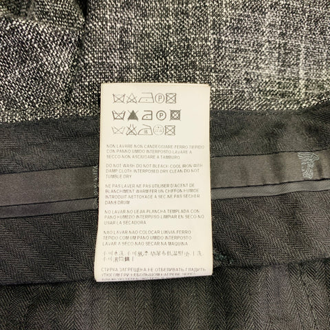 VERSACE COLLECTION Size 46 Black White Woven Bamboo Single Breasted Suit