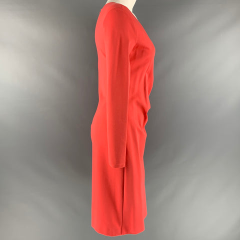 EMPORIO ARMANI Taille 6 Robe portefeuille en mélange de viscose orange