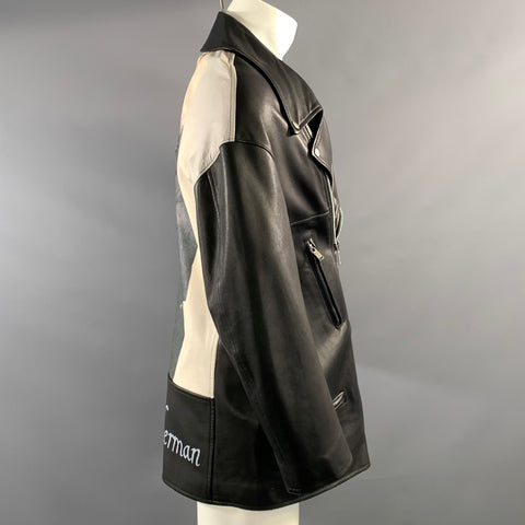 UNDERCOVER SS2018 Size M Black Leather Biker Jacket