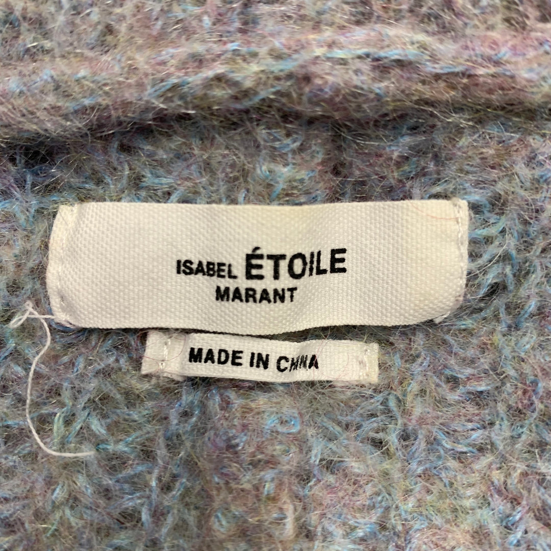 ISABEL MARANT Size 8 Blue Grey Mohair Blend 1/2 Zip Sweater