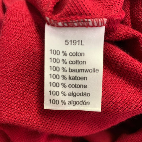 LACOSTE Size M Burgundy Cotton Short Sleeve Polo