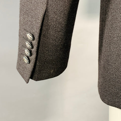JOHN VARVATOS Size 36 Short Grey Virgin Wool Single Breasted Sport Coat