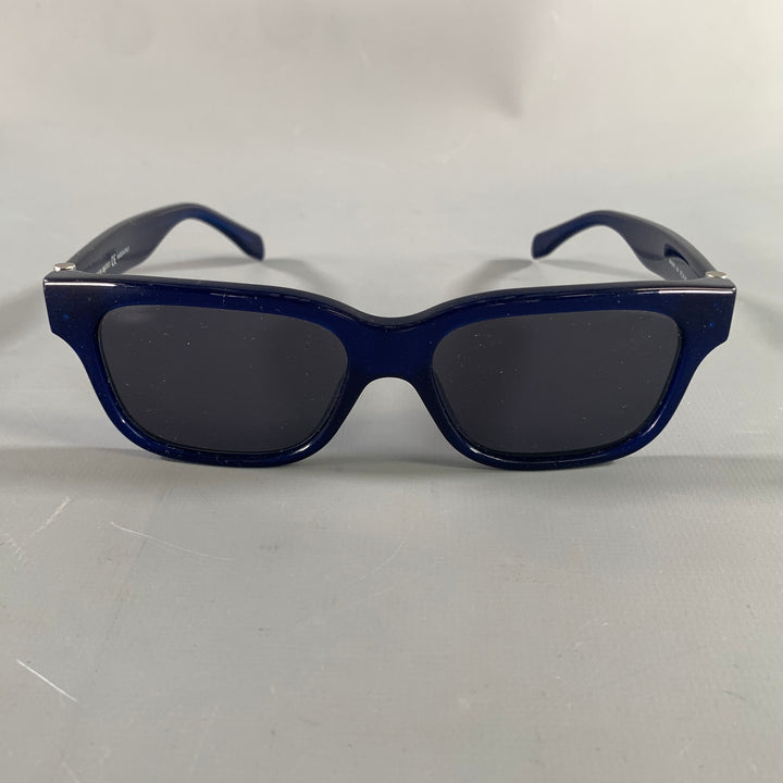 ALEXANDER MCQUEEN Blue Light Blue Stripe Sunglasses