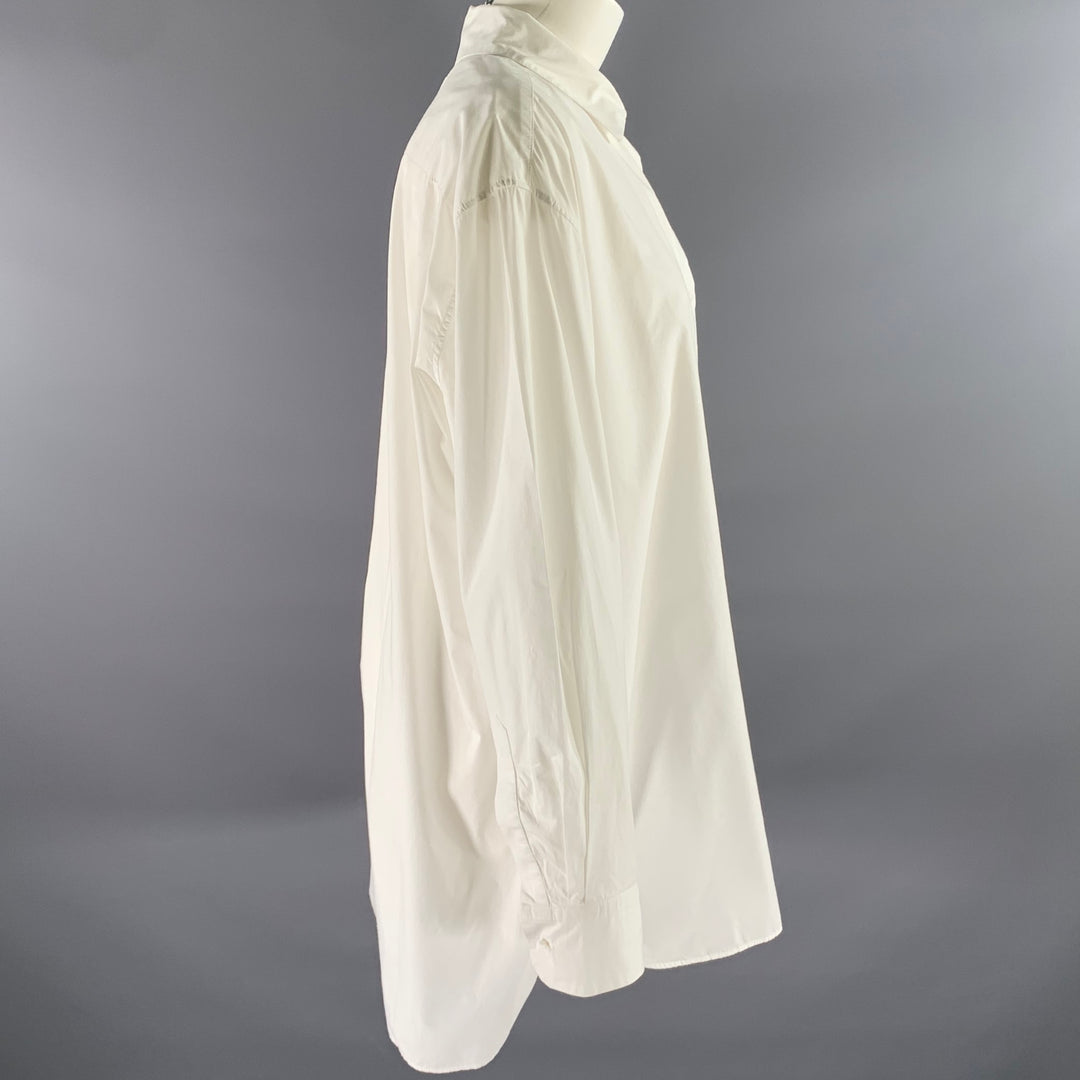 NILI LOTAN Size M White Cotton Relaxed Fit Shirt