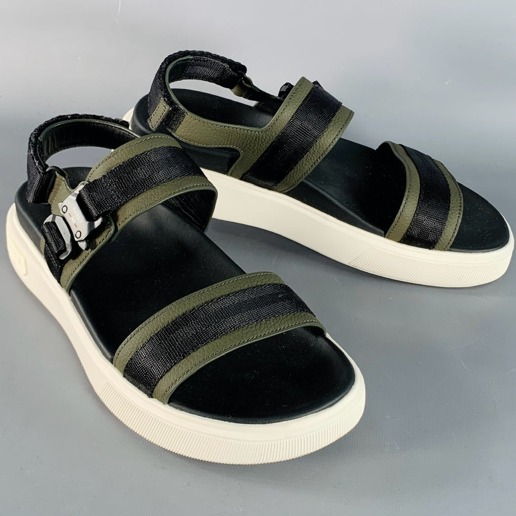 BALLY Size 7 Jere Black Charcoal Nylon Rubber Sole Buckle Sandals Bally Size 7 Jere Black Charcoal Nylon Rubber Sole Buckle  main image 4