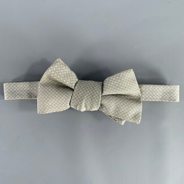 CHARVET Silver Squares Silk Bow Tie
