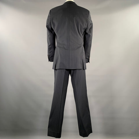 HUGO BOSS Size 38 Navy Pinstripe Wool Notch Lapel Suit