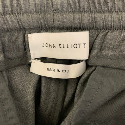 JOHN ELLIOTT Size 5 Grey Heather Wool Pleated Casual Pants