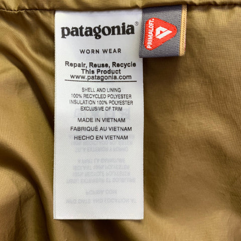 PATAGONIA Size L Tan Quilted Polyester Puffer Jacket
