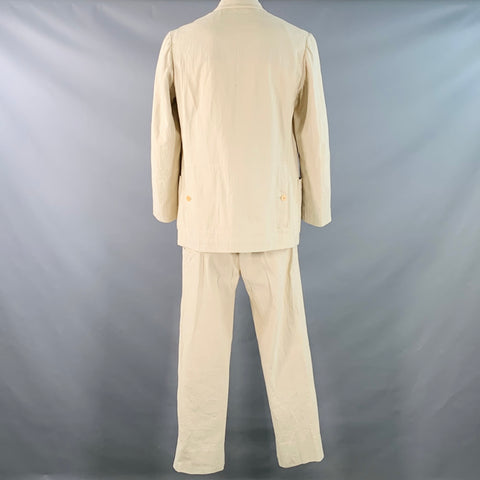 YOHJI YAMAMOTO Size L Beige Cotton Notch Lapel Suit