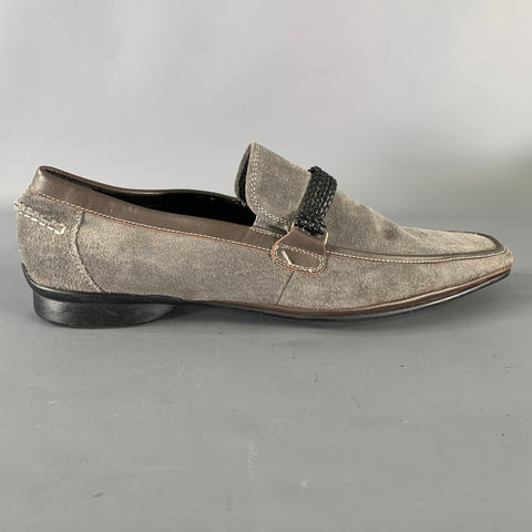 KENNETH COLE Size 10 Grey Leather Loafers