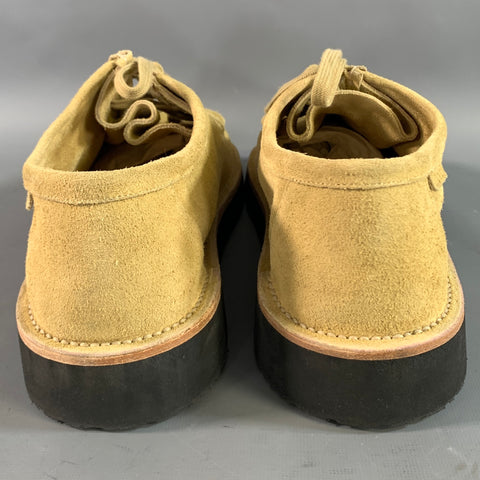 LOEWE Size 12 Khaki Textured Suede Chukka Lace Up Shoes