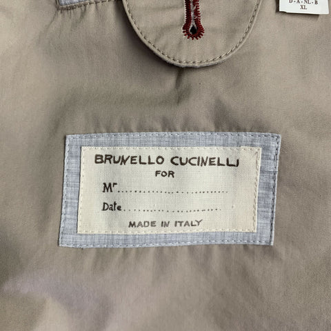 BRUNELLO CUCINELLI Size XXL Khaki Solid Cotton Polyamide Jacket