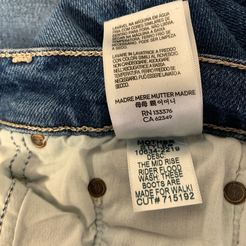 MOTHER Size 28 Blue Cotton Blend Straight leg Jeans