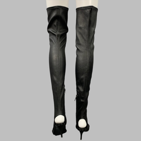 OPENING CEREMONY Size 6 Black Leather Mixed Fabrics Pointed Toe Boots