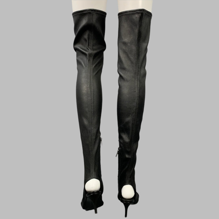 OPENING CEREMONY Size 6 Black Leather Mixed Fabrics Pointed Toe Boots