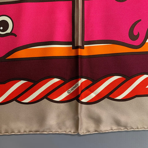 HERMES Multi-Color Print Silk Scarves