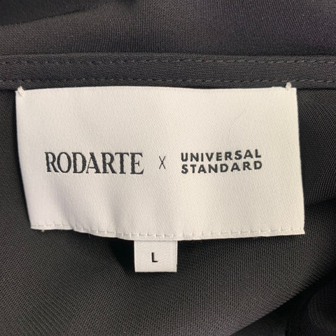 RODARTE Size 22 Black Polyester Blend Ruched Asymmetrical Dress
