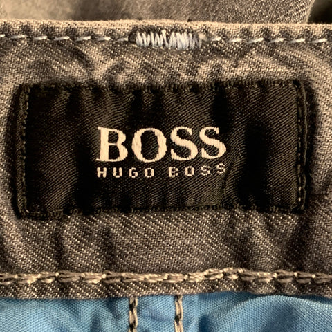 BOSS by HUGO BOSS Size 36 Grey Cotton Blend Straight Five Pockets Jeans