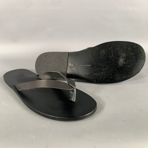 ANCIENT GREEK SANDALS Size 11 Black Solid Thong Sandals
