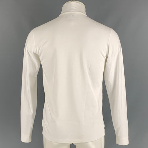 RLX by RALPH LAUREN Talla S Jersey blanco liso de poliéster y algodón con media cremallera