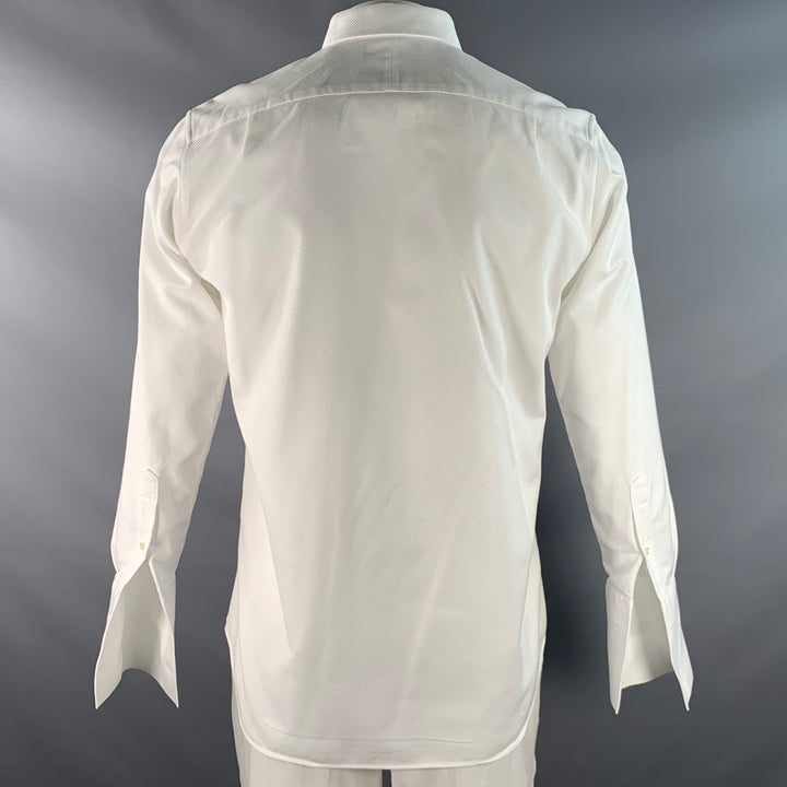 BONOBOS Size L White Cotton Tuxedo Long Sleeve Shirt