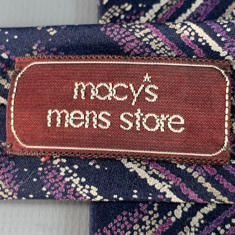 MISSONI One Size Purple Grey Black Abstract Silk Tie