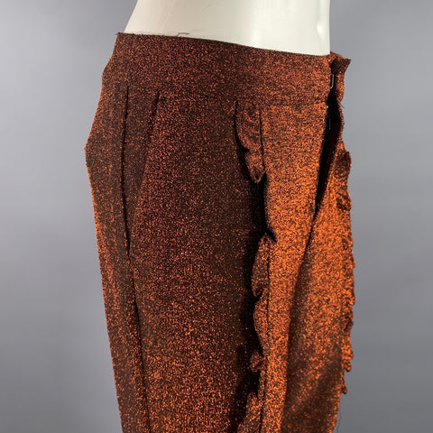 SCOTCH AND SODA Size S Copper Ruffle Tapered Pant