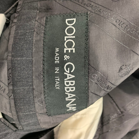 DOLCE & GABBANA Size 44 Charcoal Pinstripe Virgin Wool Sport Coat
