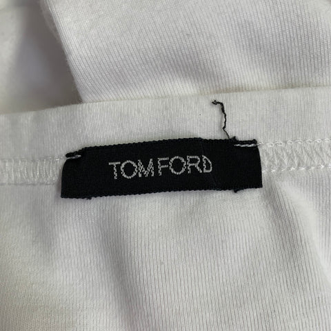TOM FORD Size L White Cotton Blend Classic Fit Crew Neck T-shirt