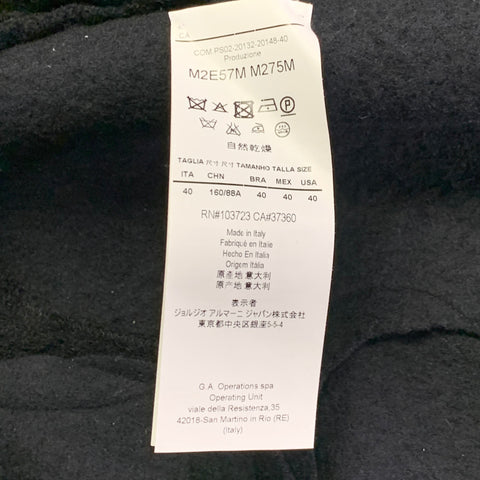 EMPORIO ARMANI Size 4 Black Virgin Wool Applique Sleeveless Casual Top