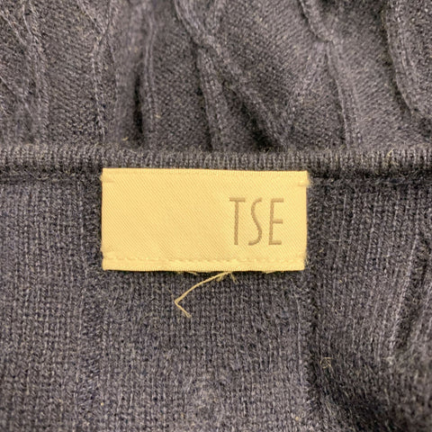Haut décontracté à manches courtes en cachemire bleu marine taille M TSE