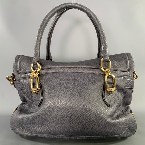 COACH Grey Pebble Grain Leather Handbag & Leather Goods