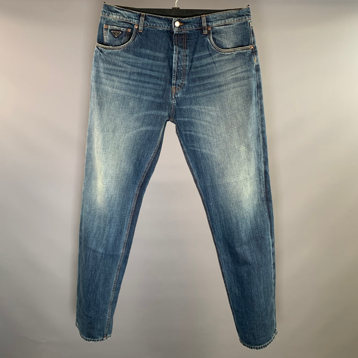 PRADA Size 36 Blue Indigo Wash Denim Button Fly Jeans
