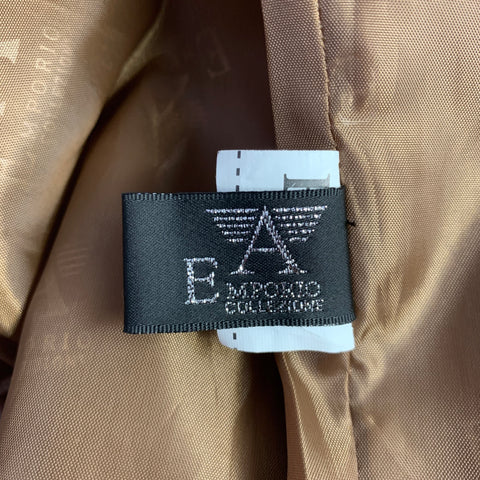 EMPORIO ARMANI Size L Camel Faux Suede Zip Up Jacket