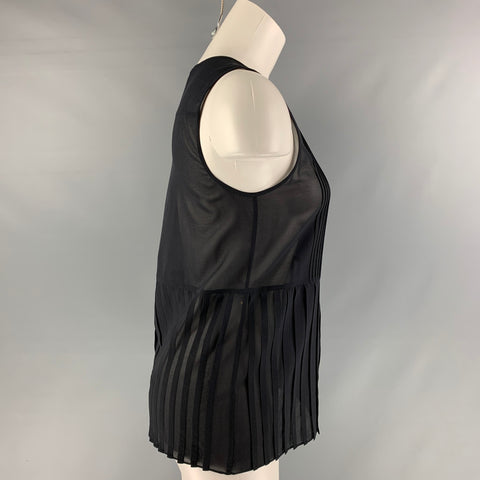 THEORY Size S Black Silk &  Elastane Blouse