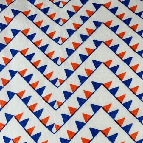 KARDO x SAFOMASI Size S White Red Blue Geometric Cotton One Pocket Short Sleeve Shirt