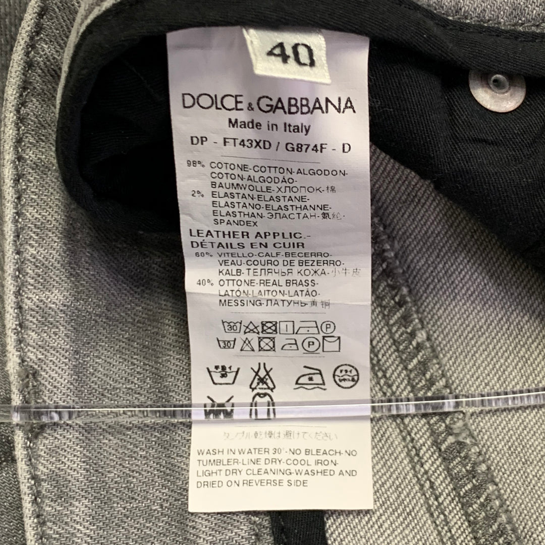 DOLCE & GABBANA Size 4 Kate Grey Denim Twill Tapered Zip Fly Jeans